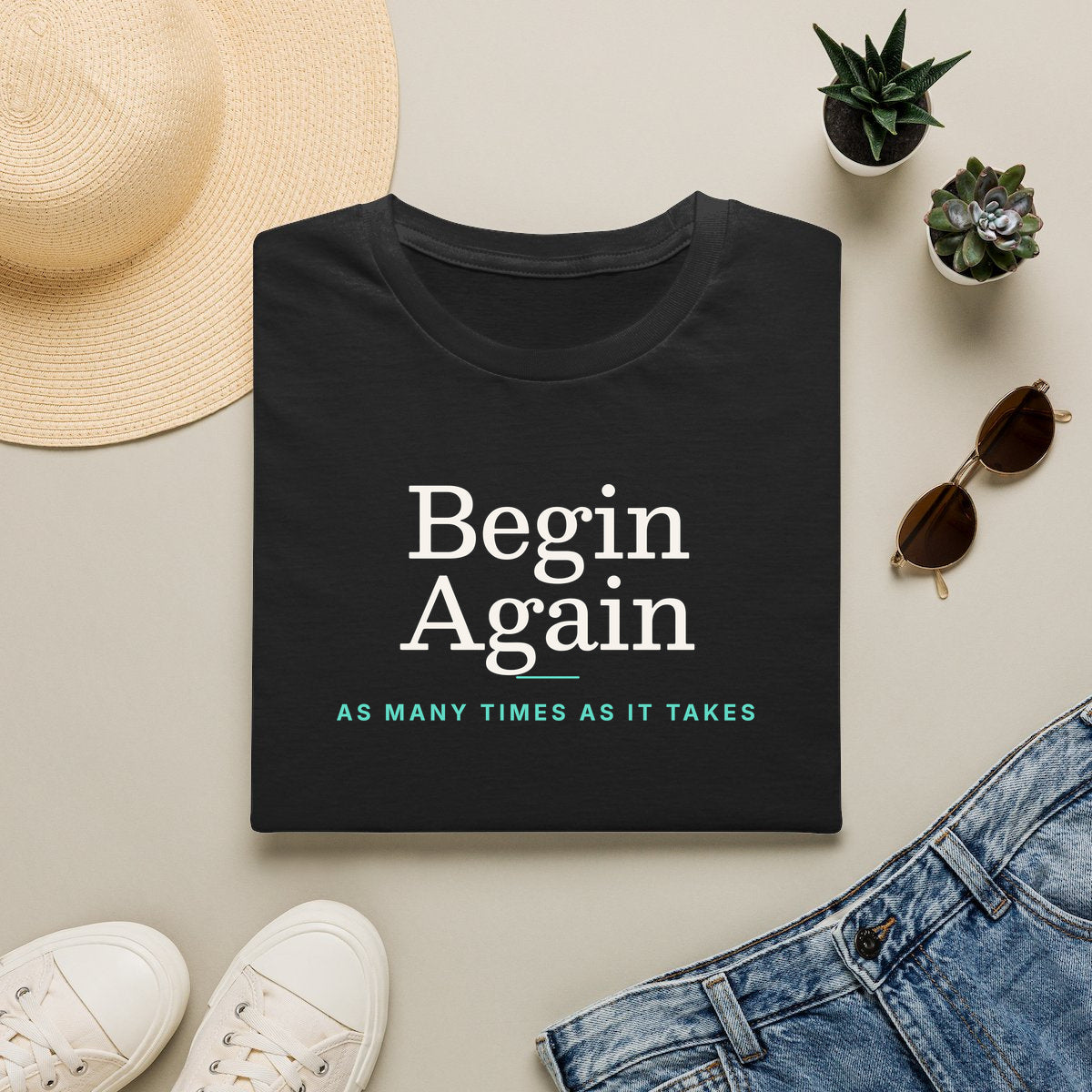 Begin Again - black folded