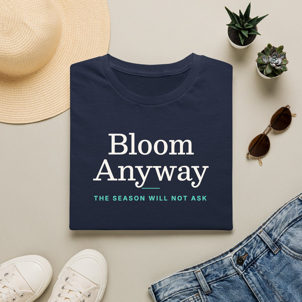 Bloom Anyway - navy folded