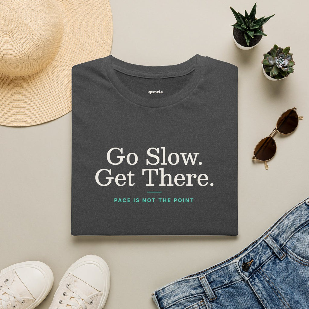 Go Slow. Get There. - dark heather folded