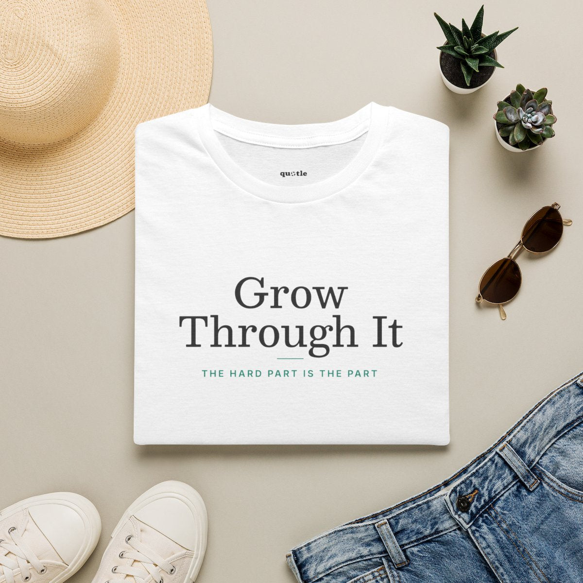 Grow Through It - white folded