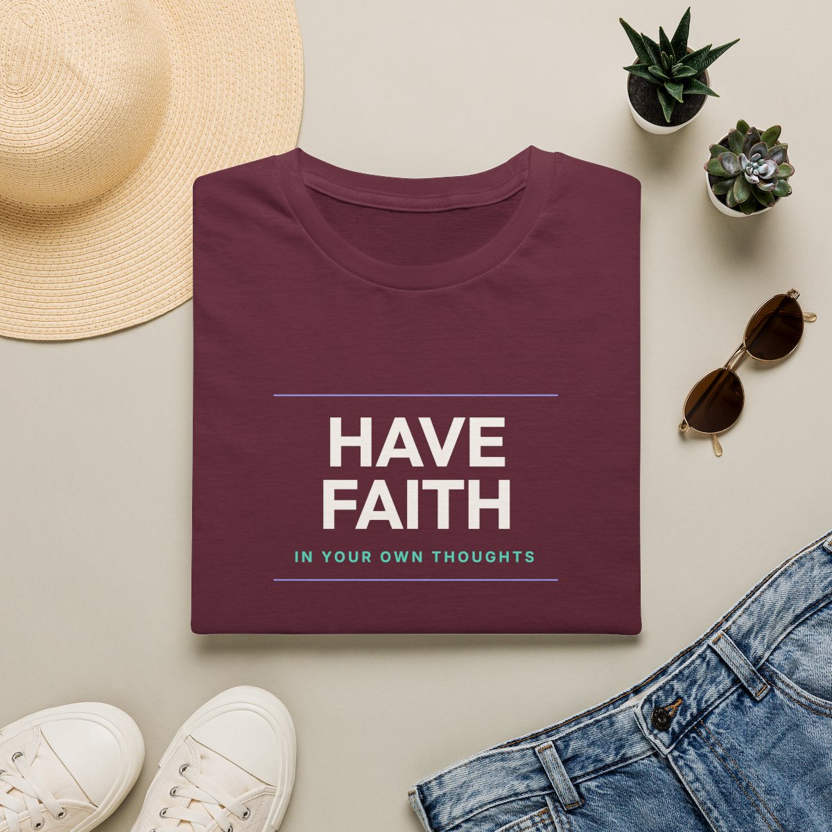 Have Faith - maroon folded