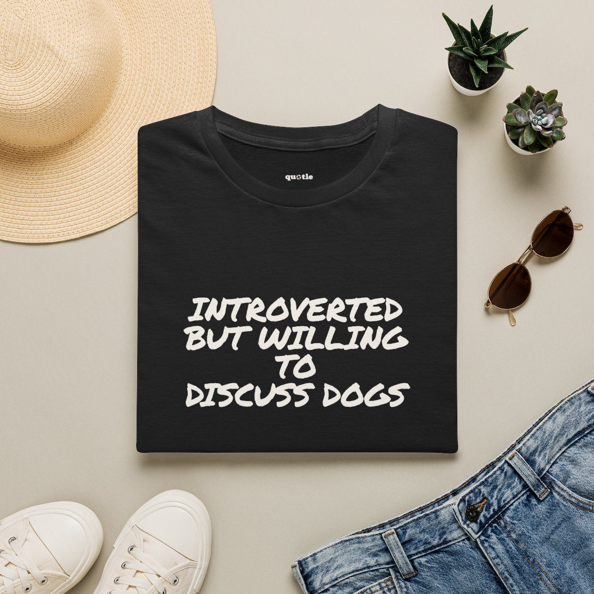 Introverted But Willing To Discuss Dogs - black folded