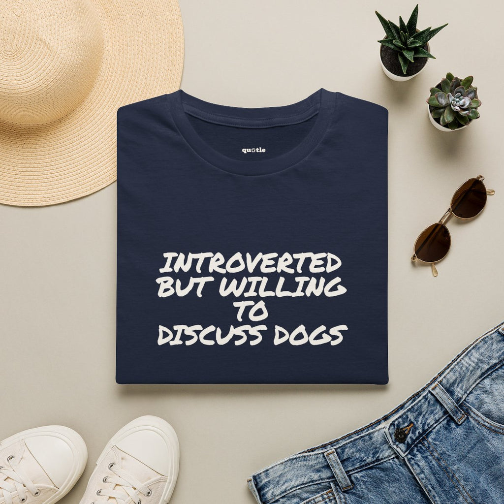 Introverted But Willing To Discuss Dogs - navy folded