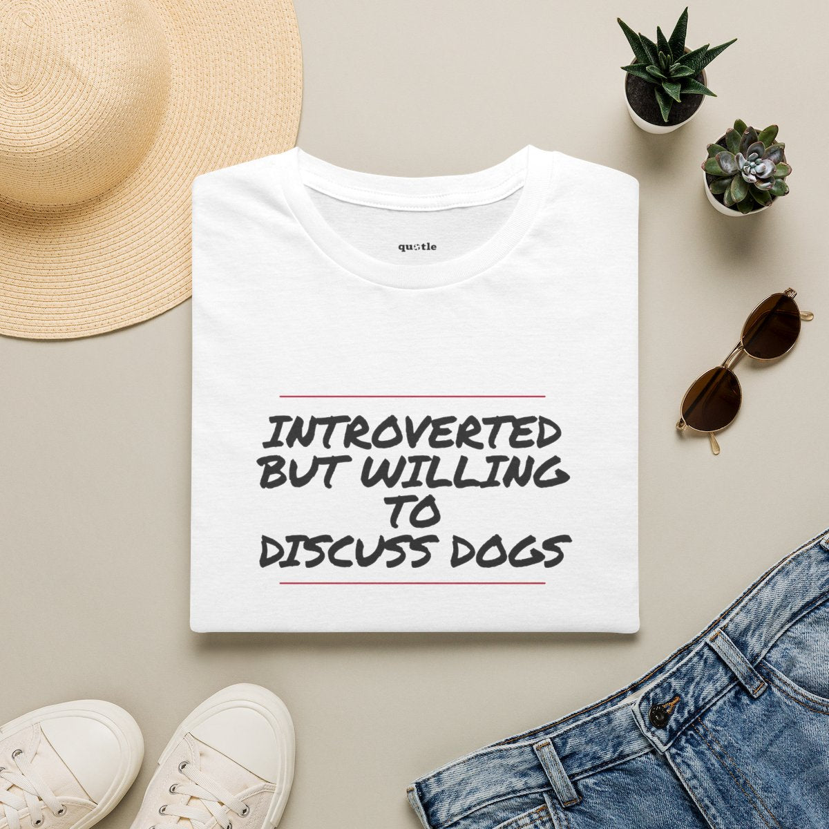 Introverted But Willing To Discuss Dogs - white folded