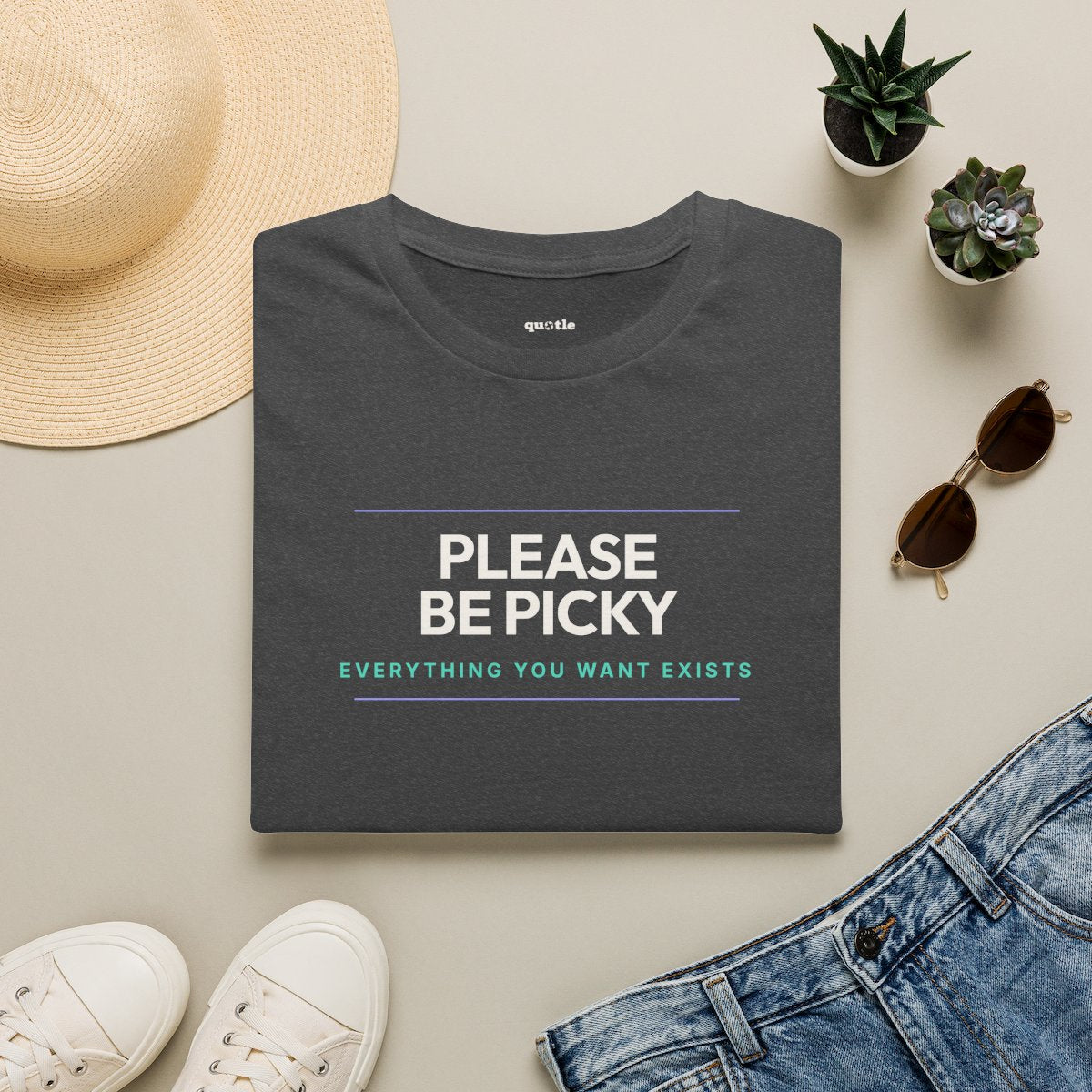 Please Be Picky - dark heather folded