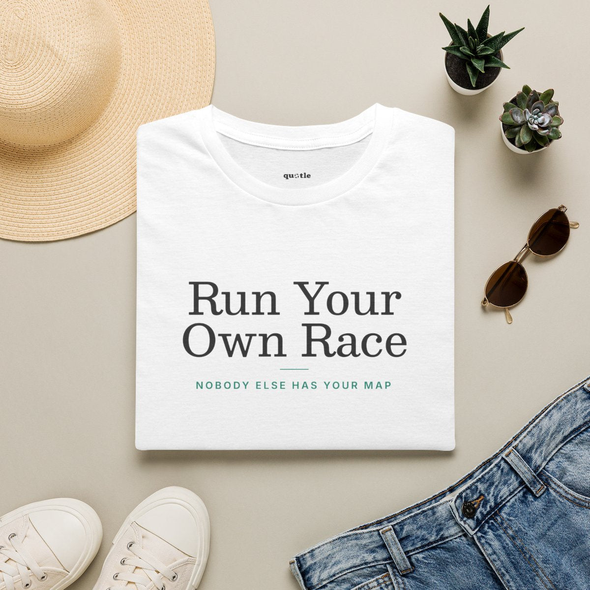 Run Your Own Race - white folded
