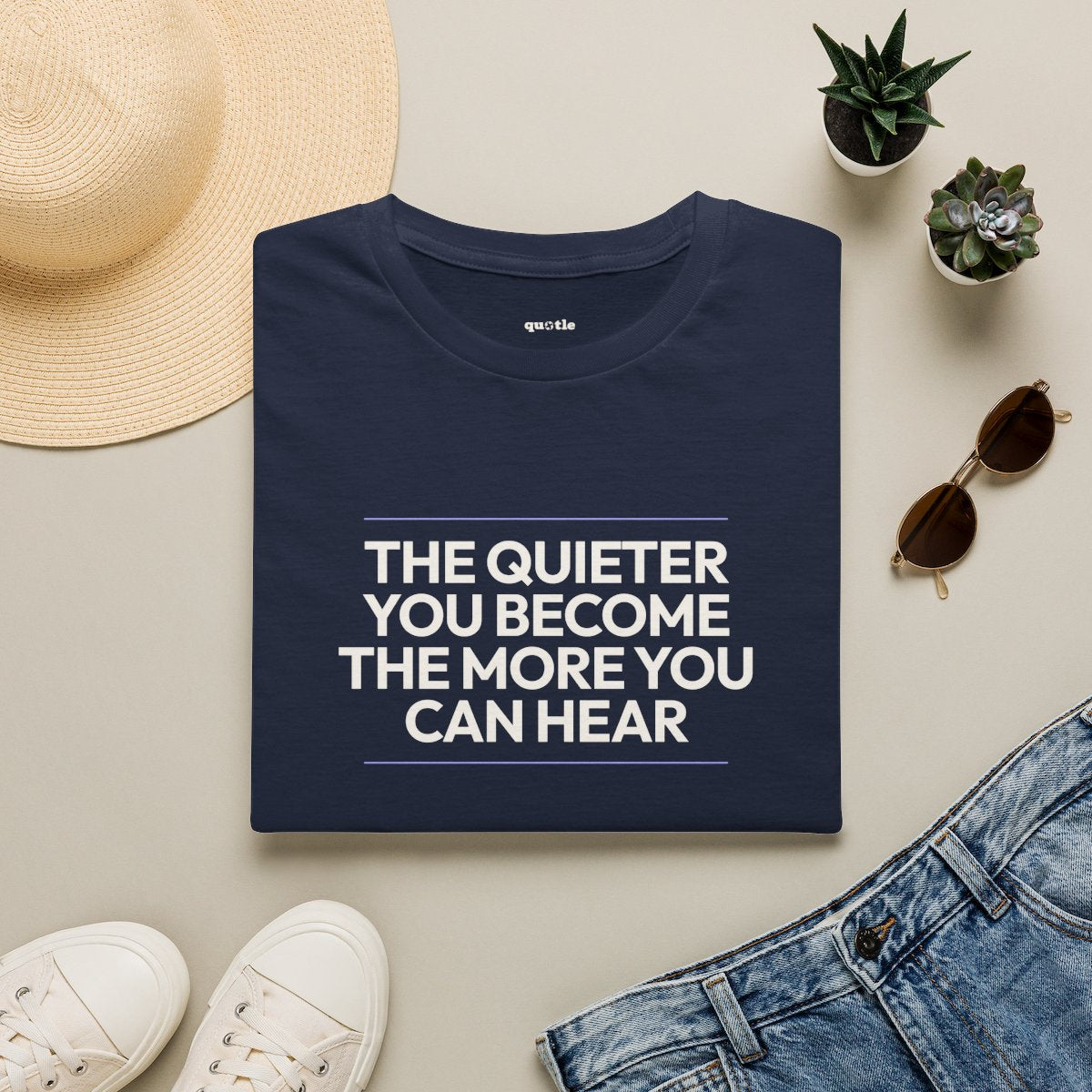 The Quieter You Become The More You Can Hear - navy folded