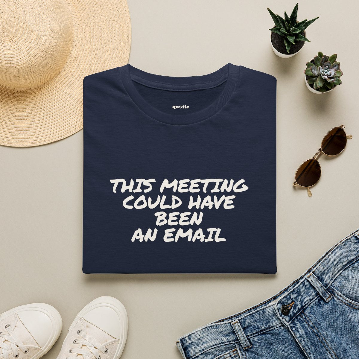 This Meeting Could Have Been An Email - navy folded