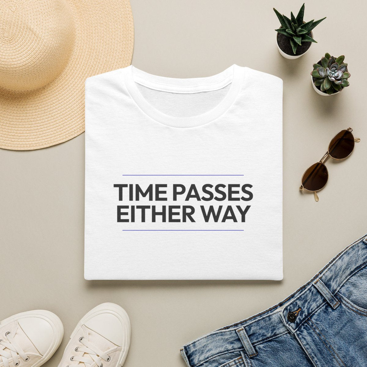 Time Passes Either Way - white folded